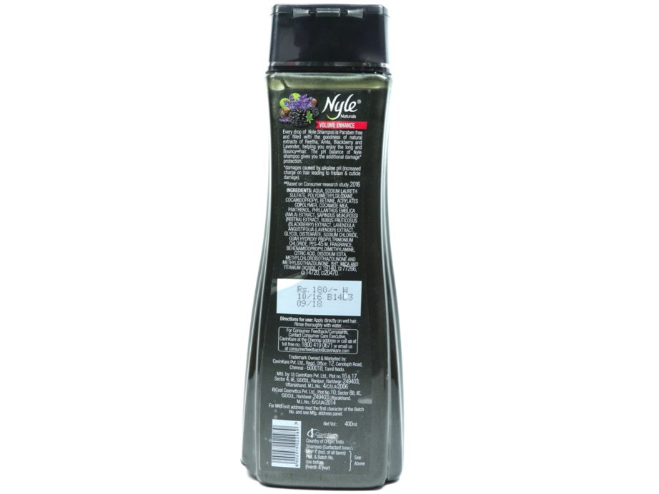 Nyle Naturals Volume Enhance Shampoo Review details