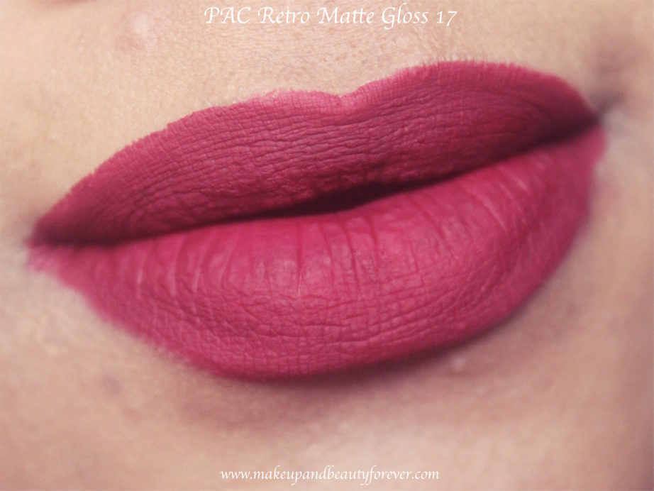 PAC Retro Matte Gloss 17 Review, Swatches Blog MBF