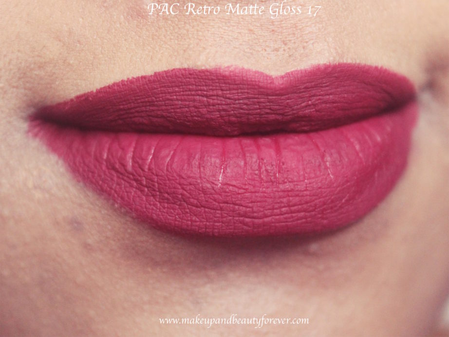 PAC Retro Matte Gloss 17 Review, Swatches MBF