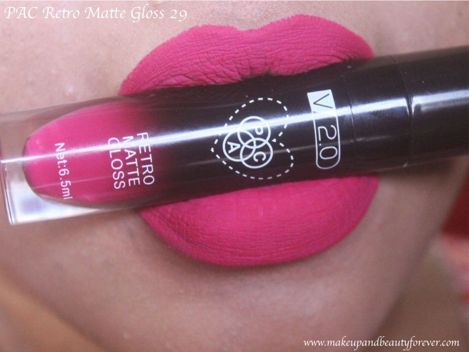 PAC Retro Matte Gloss 29 Review, Swatches blog MBF