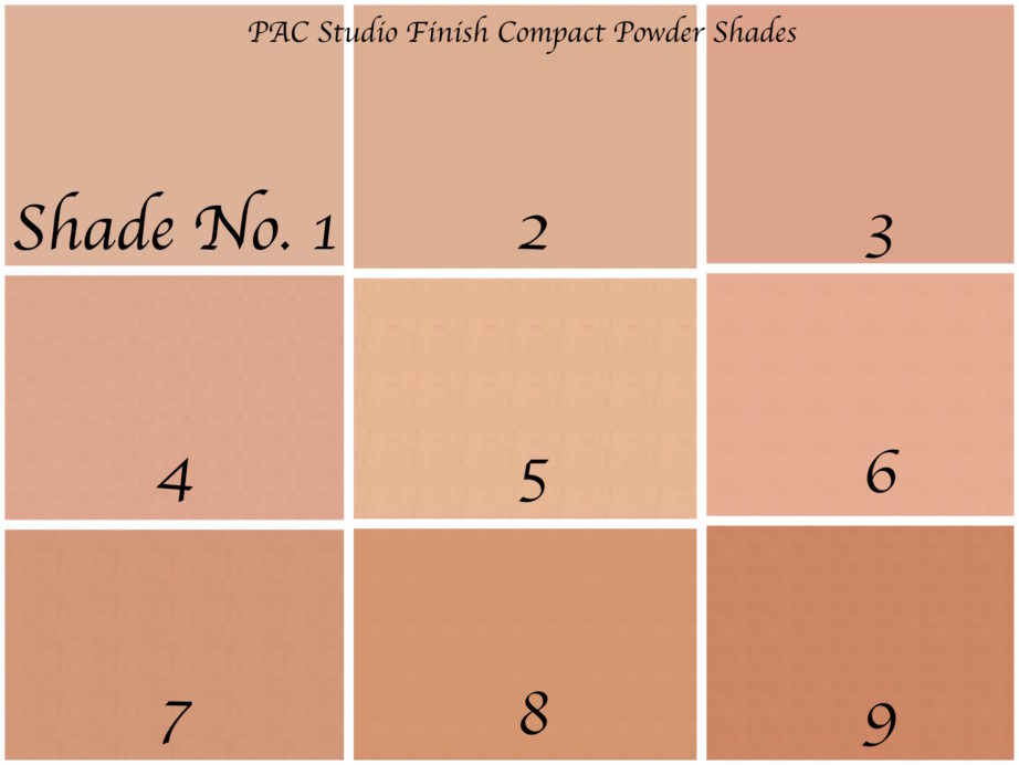 PAC Studio Finish Compact Powder Review, Shade Guide