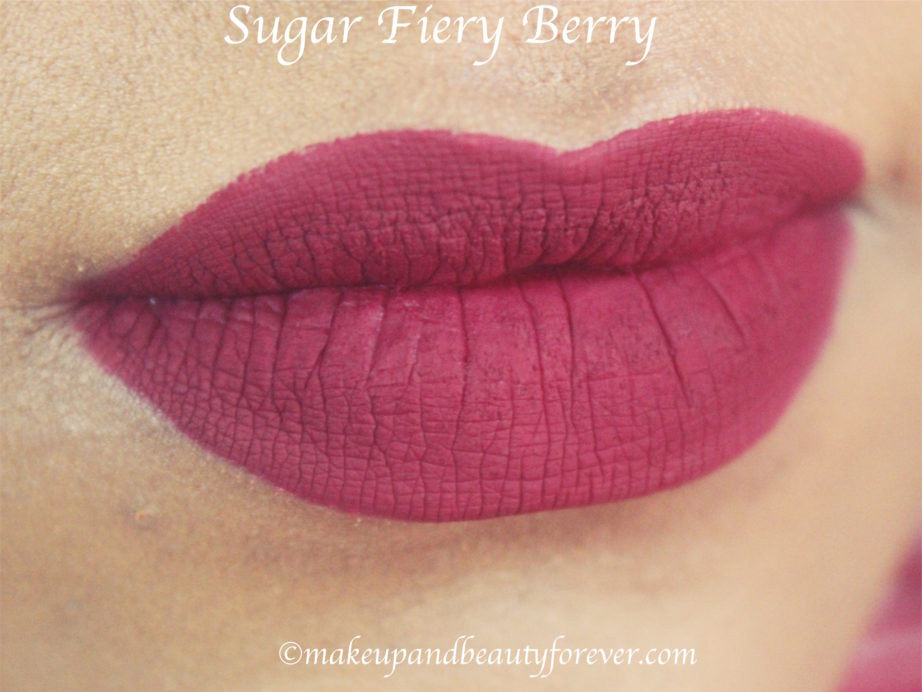 Sugar Smudge Me Not Liquid Lipstick Fiery Berry 17 Review, Swatches MBF Blog