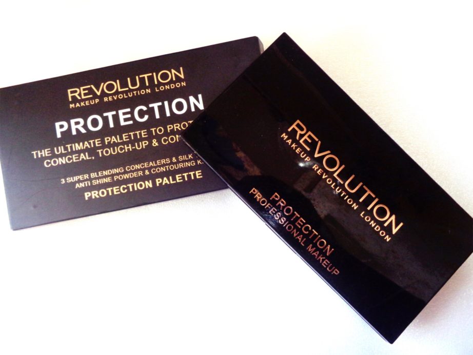 Makeup Revolution Protection Palette Review, Swatches packaging