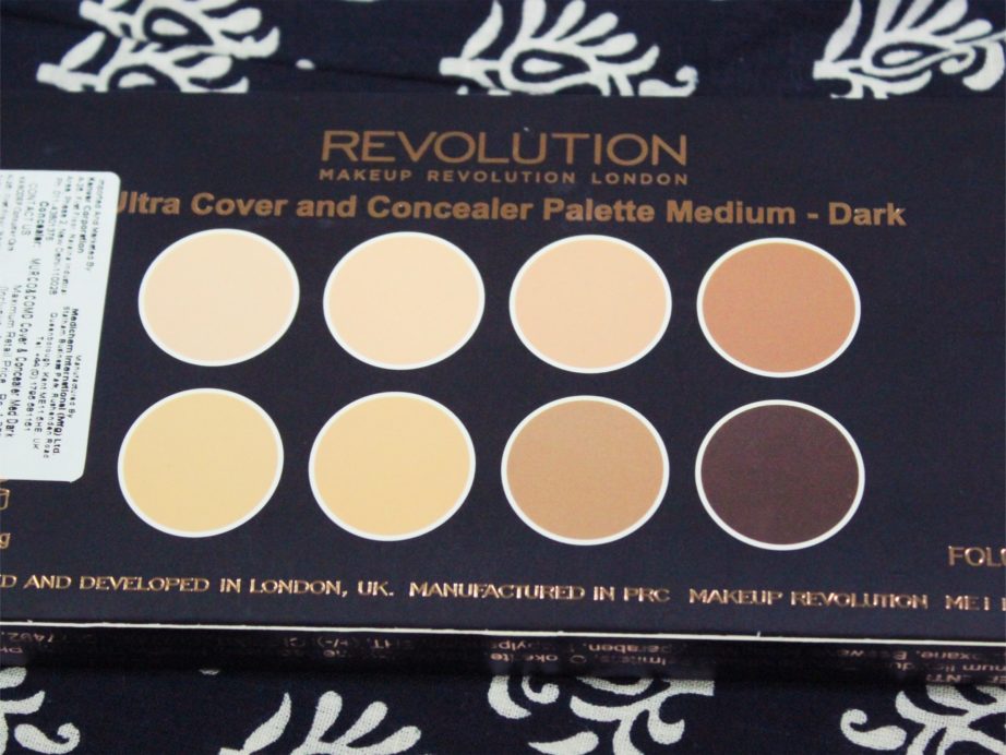 Makeup Revolution Ultra Cover and Conceal Palette Review, Swatches back