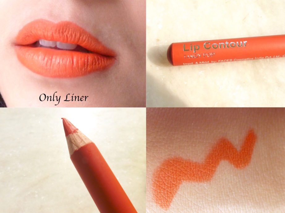 Faces Lip Contour Tangy Pop Review, Swatches Only Liner