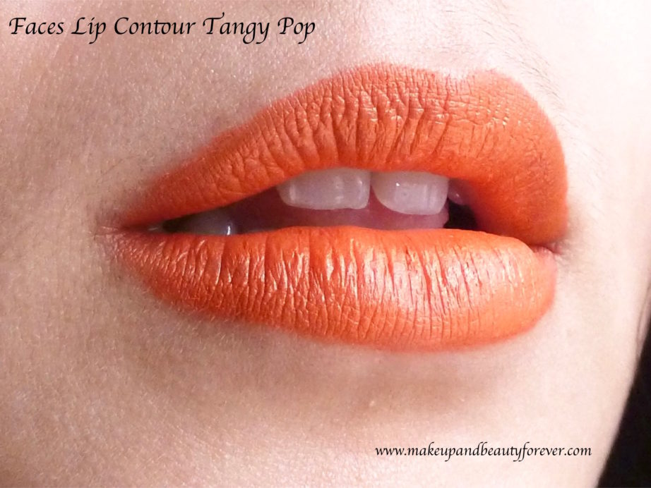 Faces Lip Contour Tangy Pop Review, Swatches on Lips MBF