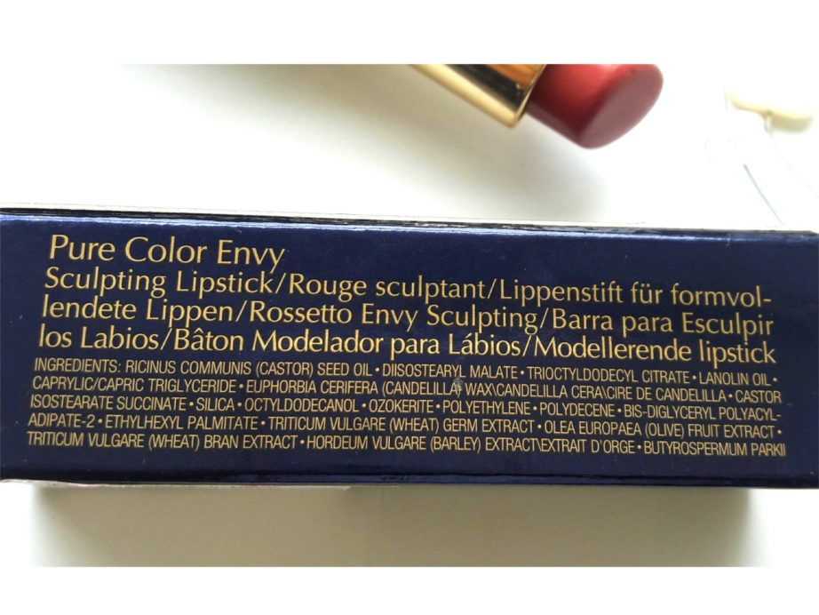 Estée Lauder Pure Color Envy Sculpting Lipstick Dynamic 410 Review, Swatches Ingredients