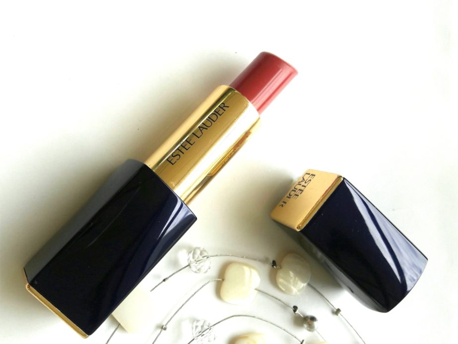 Estée Lauder Pure Color Envy Sculpting Lipstick Dynamic 410 Review, Swatches focus