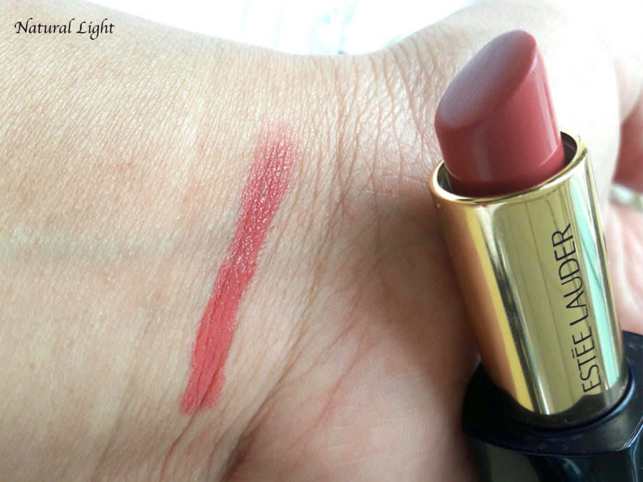 Estée Lauder Pure Color Envy Sculpting Lipstick Dynamic 410 Review, Swatches hand
