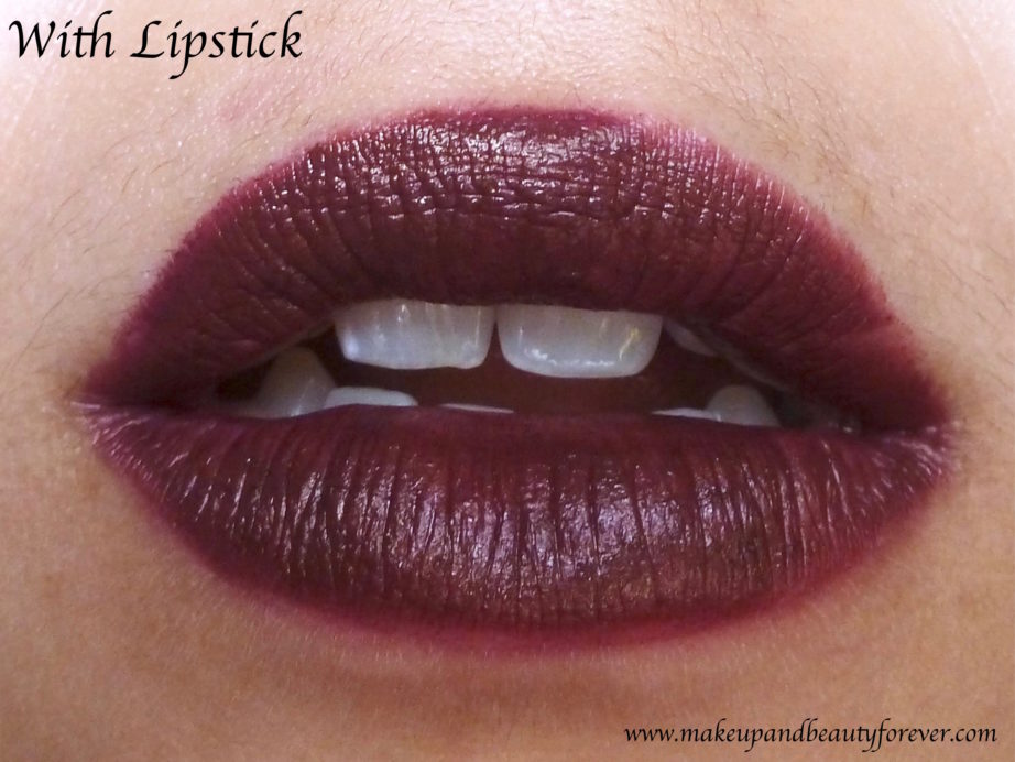 Faces Lip Contour Plum Kiss Review Swatches wiith lipstick