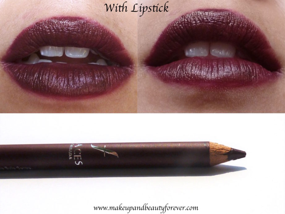 Faces Lip Contour Plum Kiss Review Swatches with lipstick MBF Blog