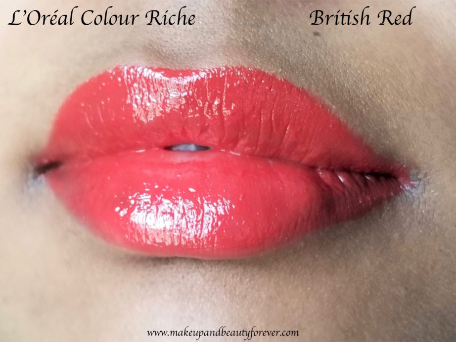 L'Oréal Colour Riche Lipcolour British Red 350 Review, Swatches MBF