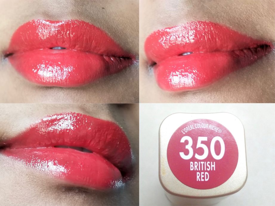 L'Oréal Colour Riche Lipcolour British Red 350 Review, Swatches MBF Blog