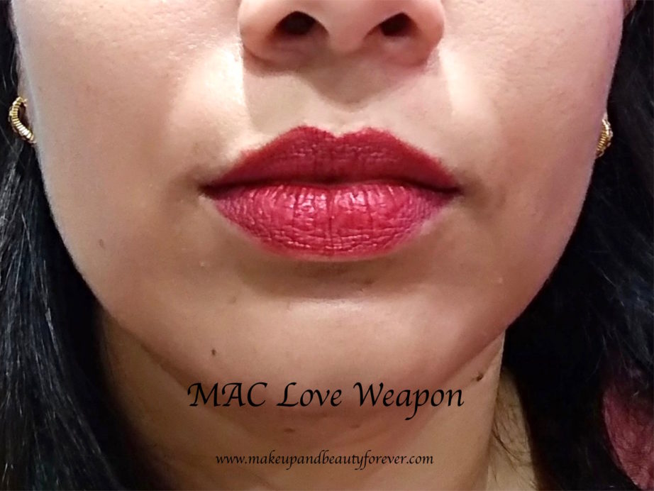 MAC Love Weapon Retro Matte Liquid Lipcolour Metallic Review, Swatches on lips