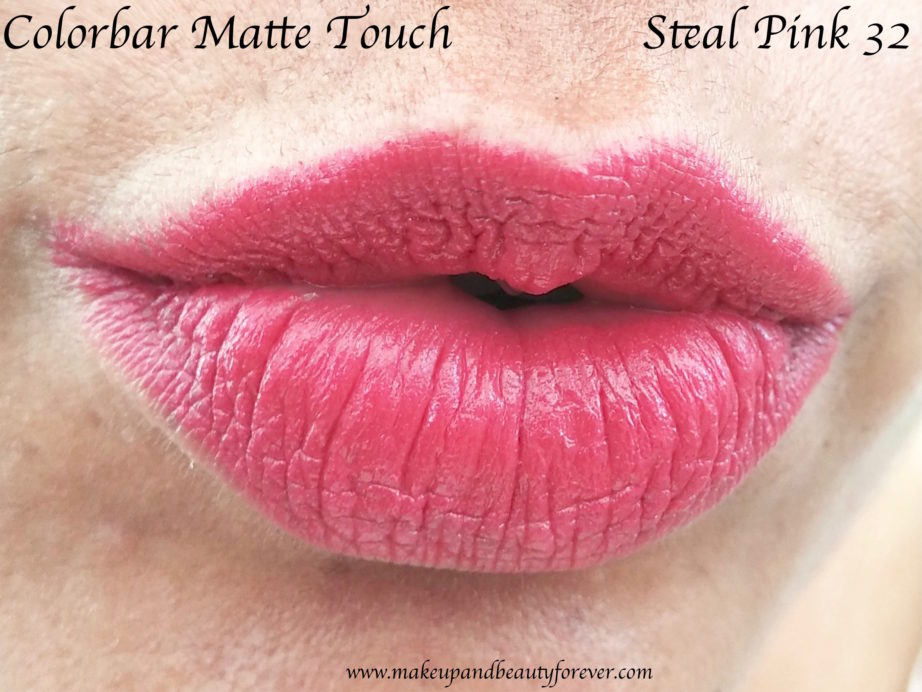 Colorbar Matte Touch Lipstick Steal Pink 32 Review, Swatches