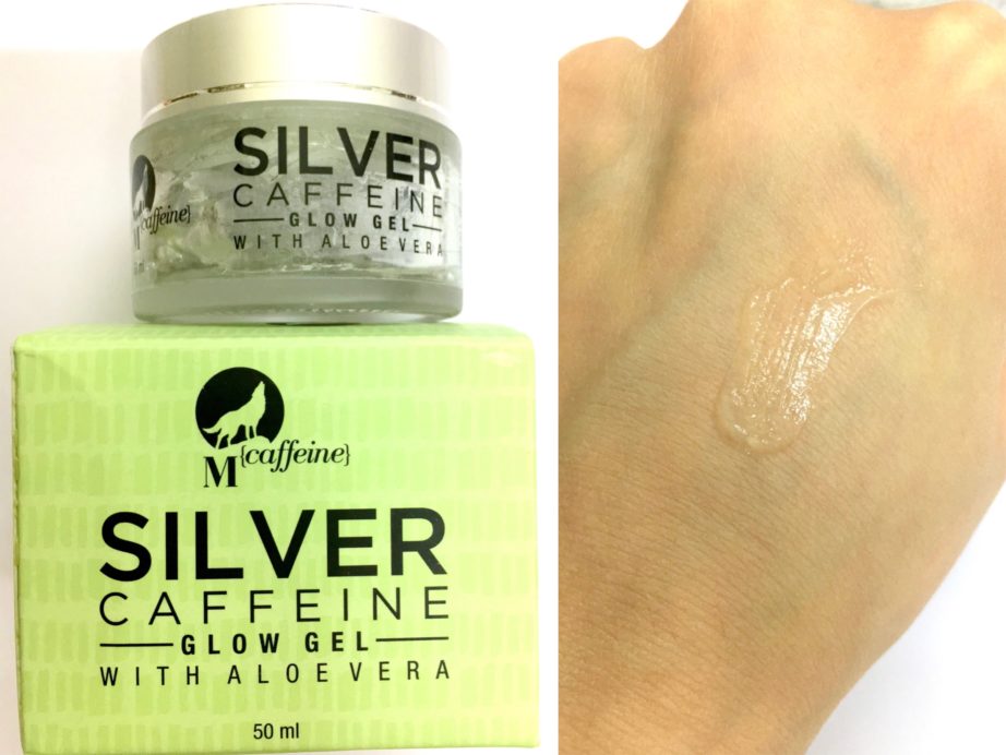MCaffeine Silver Caffeine Glow Gel With Aloe Vera Review Swatch