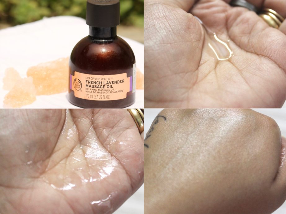 The Body Shop Spa Of The World French Lavender Massage Oil Review swatches