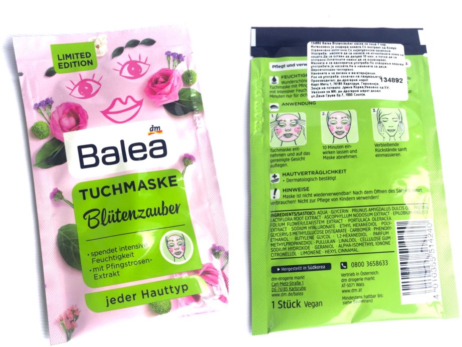 Balea Cloth Mask Flower Magic (Tuchmaske Blutenzauber) Review MBF