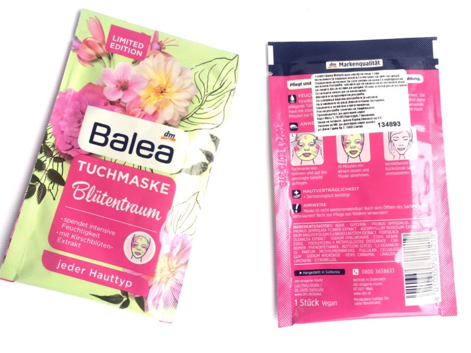Balea Flower Mask Cherry Blossom (Tuchmaske Blütentraum) Review info