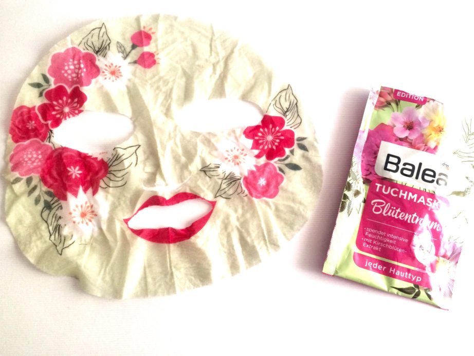 Balea Flower Mask Cherry Blossom (Tuchmaske Blütentraum) Review mbf blog