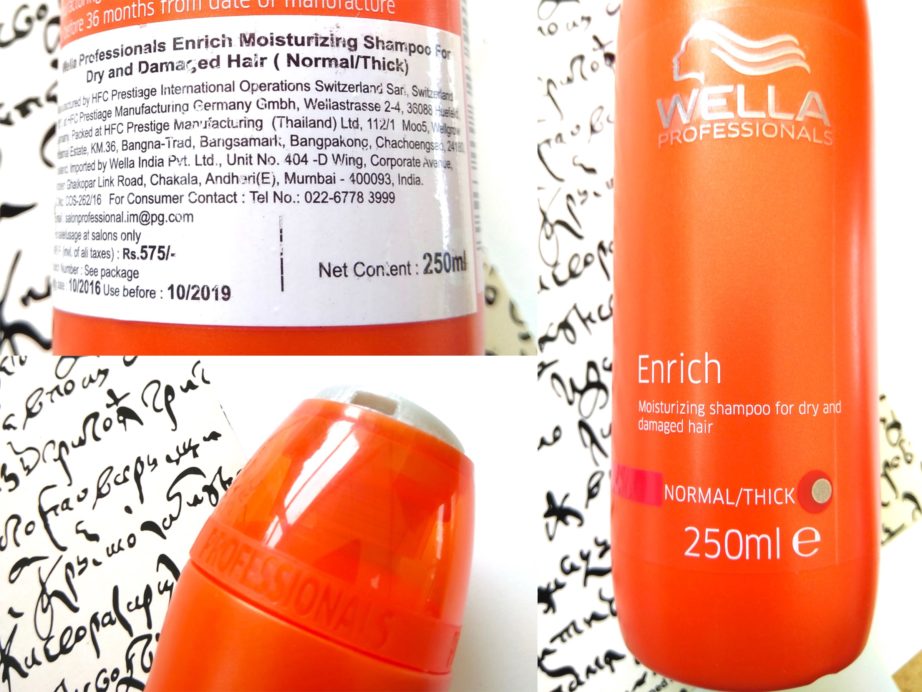 Wella Professionals Enrich Moisturising Shampoo Review MBF Blog