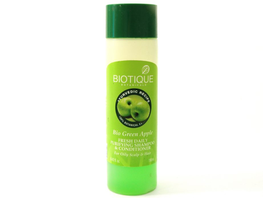 Biotique Bio Green Apple Fresh Daily Purifying Shampoo & Conditioner Review,  Swatches