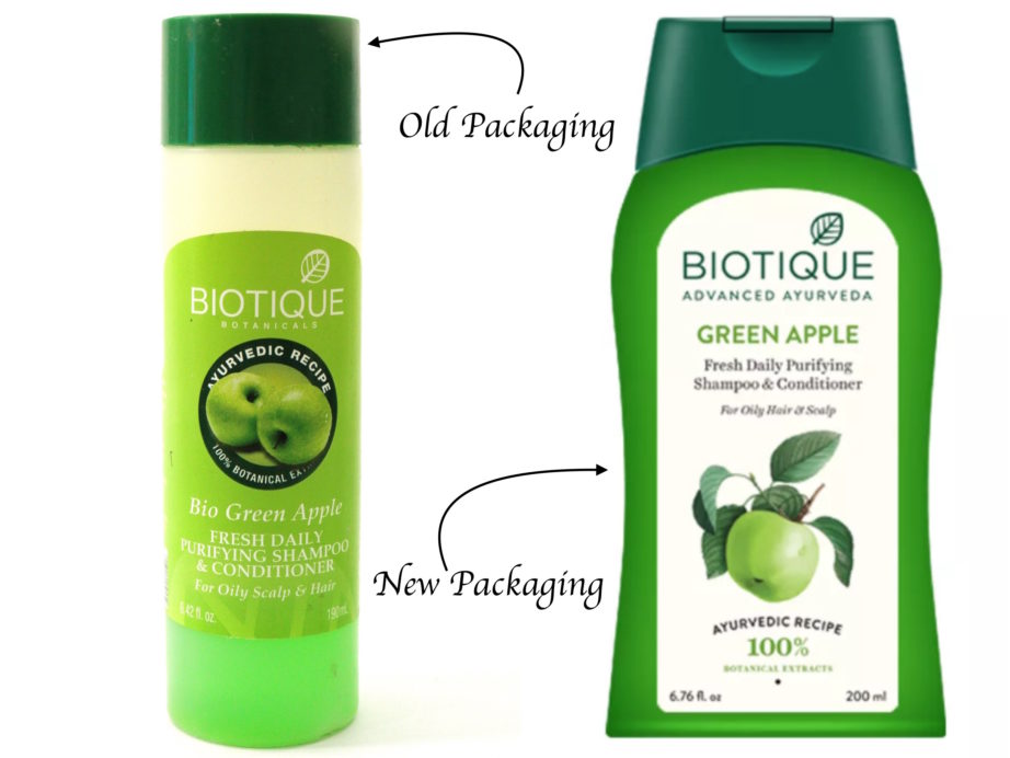 Biotique Bio Green Apple Fresh Daily Purifying Shampoo & Conditioner Review, Swatches New Packaging