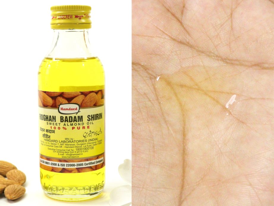 Hamdard Roghan Badam Shirin Sweet Almond Oil Review swatches