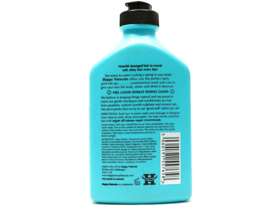 Happy Naturals Argan Oil Intense Repair Shampoo Review details