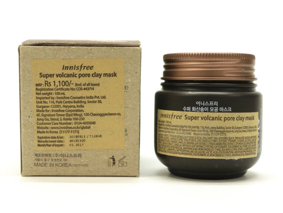 Innisfree Super Volcanic Pore Clay Mask Review, Swatches info