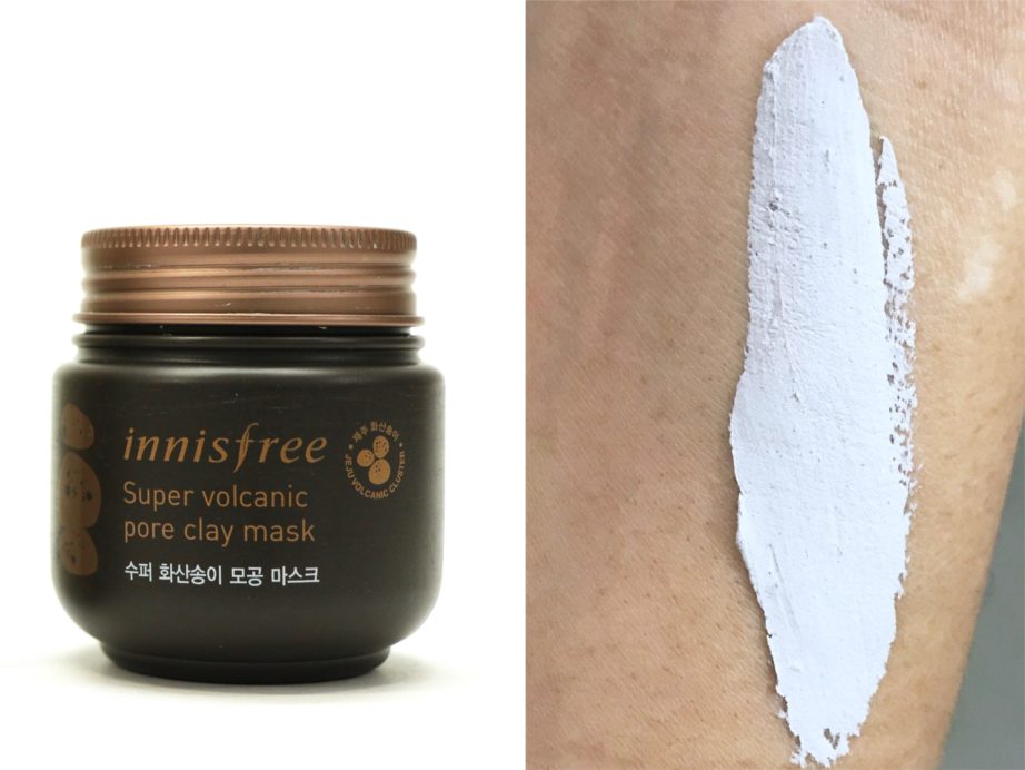 Innisfree Super Volcanic Pore Clay Mask Review, Swatches skin