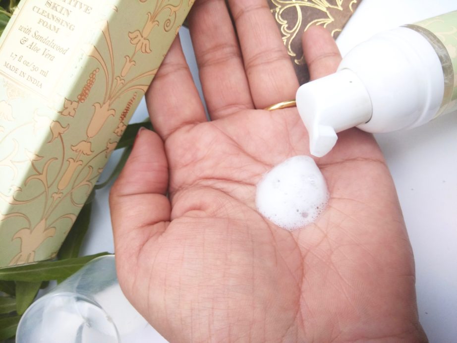 Kama Ayurveda Sensitive Skin Cleansing Foam Review swatch