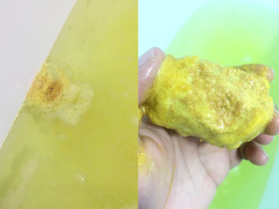 LUSH Golden Egg Bath Bomb Melt Review, Demo