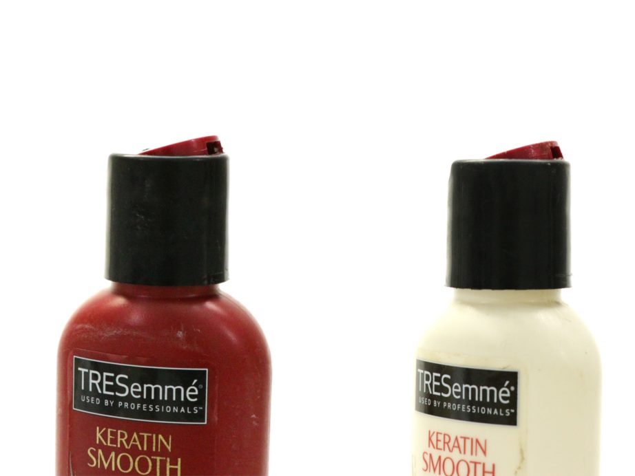 TRESemme Keratin Smooth Shampoo and Conditioner Review, Swatches open