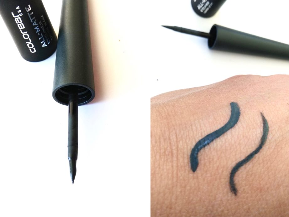 Colorbar All Matte Eyeliner Matte Green 004 Review, Swatches Skin