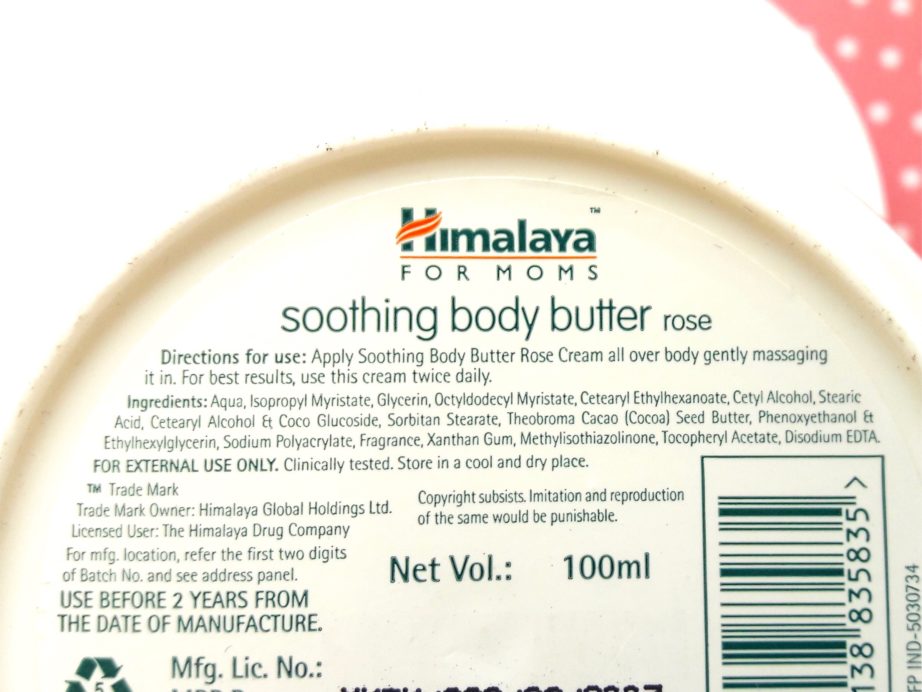 Himalaya Soothing Body Butter Rose for Moms Review, Swatches Ingredients