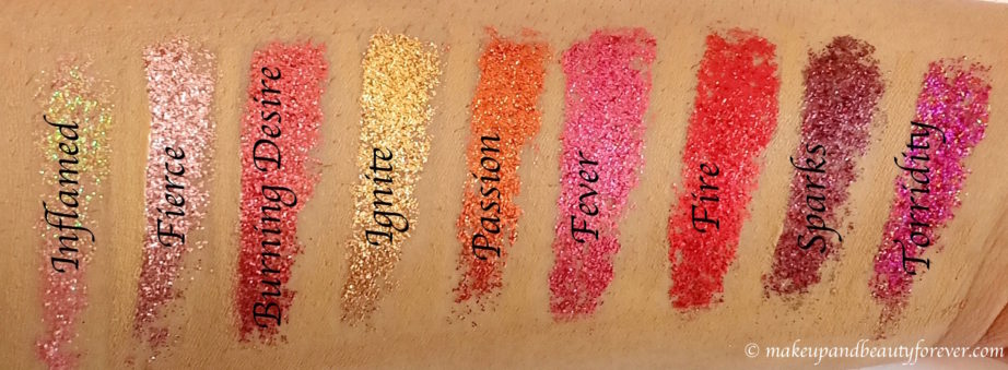Makeup Revolution Pressed Glitter Palette Hot Pursuit Review, Swatches