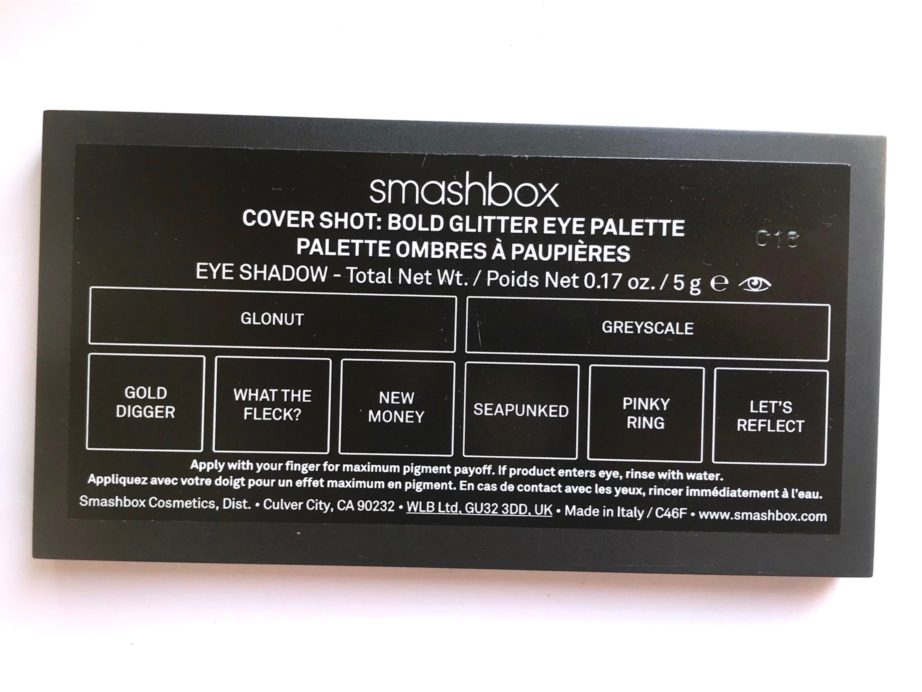 Smashbox Bold Glitter Cover Shot Eye Palette Review, Swatches Shade names