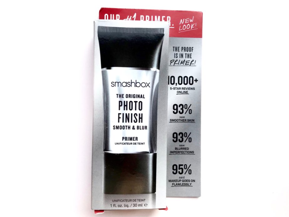 Smashbox The Original Photo Finish Smooth & Blur Primer Review, Swatches, Demo packaging
