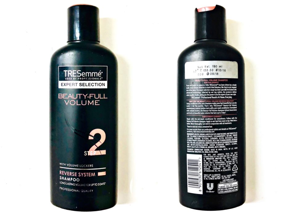 TRESemmé Beauty-Full Volume Reverse System Shampoo Review, Swatches MBF