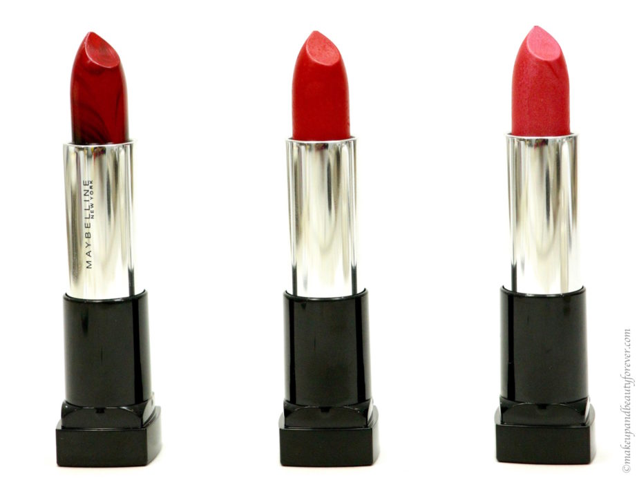 3 Maybelline Red On Fire Lipsticks Review, Swatches MBF