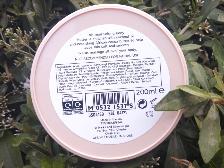 Marks & Spencer Cocoa Body Butter Review details
