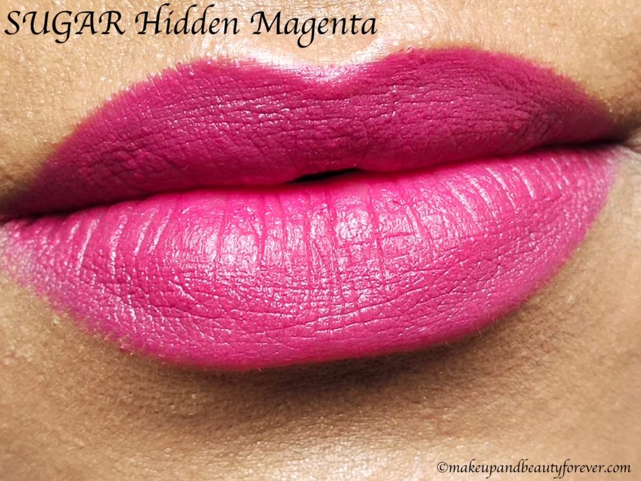 SUGAR Hidden Magenta 07 Nothing Else Matter Longwear Lipstick Review, Swatches Lips MBF Blog