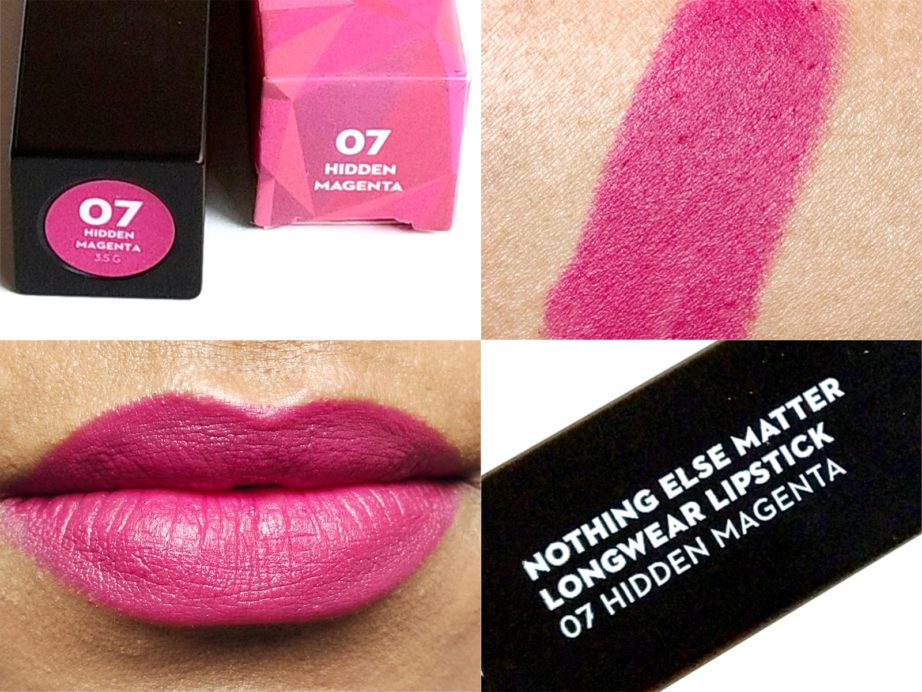 SUGAR Hidden Magenta 07 Nothing Else Matter Longwear Lipstick Review, Swatches MBF Blog