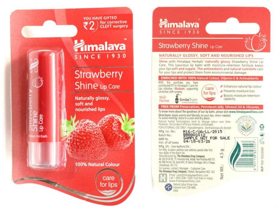 Himalaya Strawberry Shine Lip Balm Review details