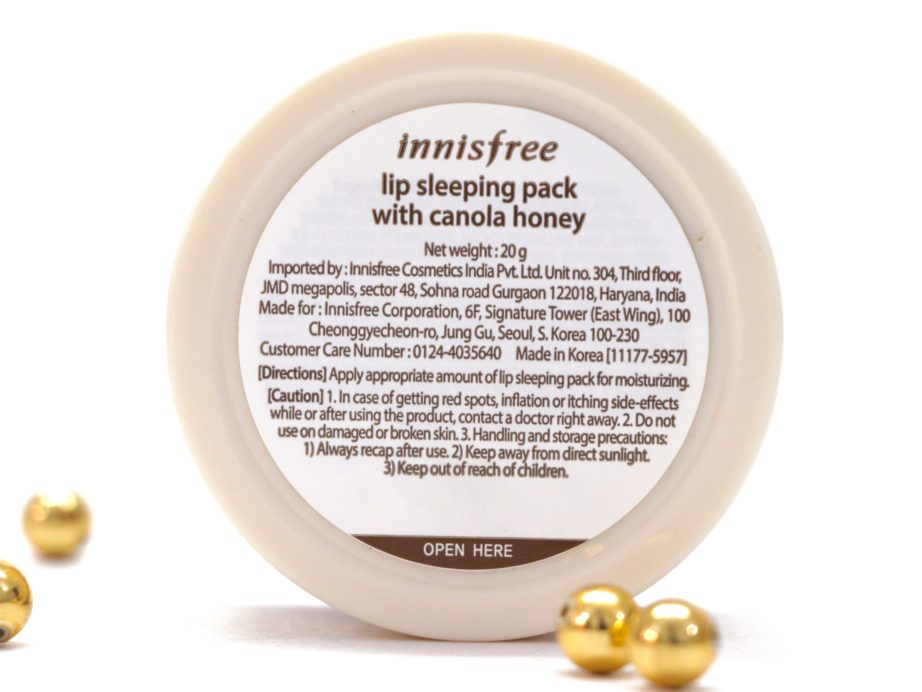Innisfree Lip Sleeping Pack with Canola Honey Review details