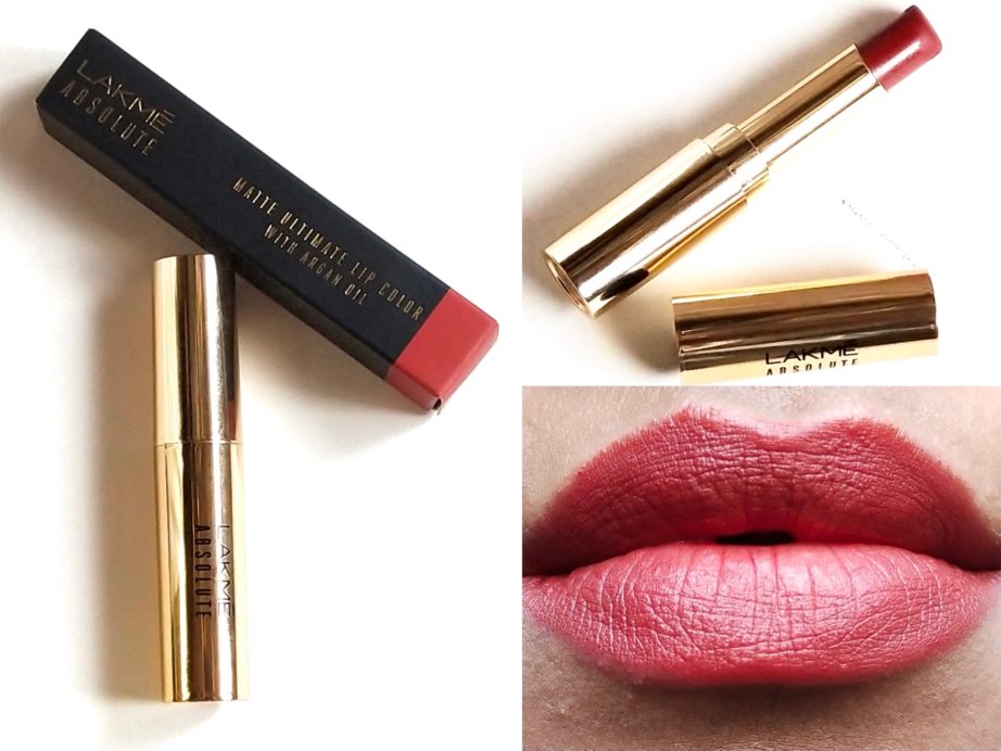 Lakme Absolute Matte Ultimate Lip Color Royal Rust Review, Swatches