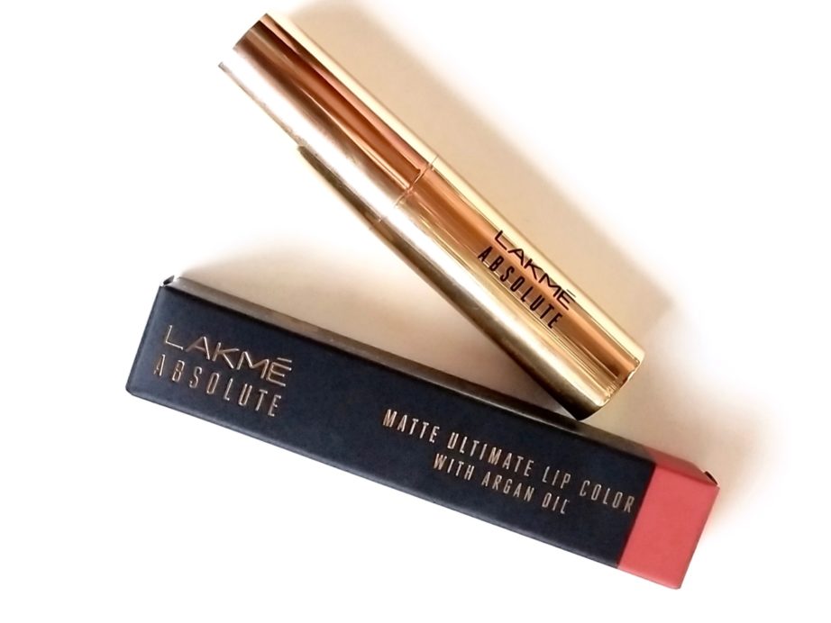 Lakme Absolute Matte Ultimate Lip Color Royal Rust Review, Swatches packaging