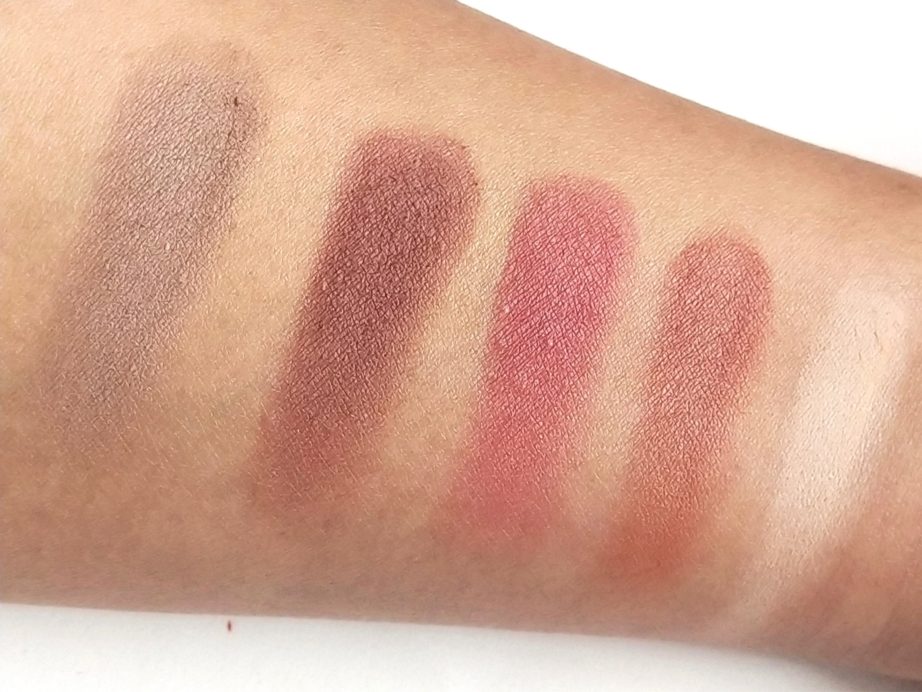 Makeup Revolution I Heart Chocolate Rose Gold EyeShadow Palette Review, Swatches bottom row