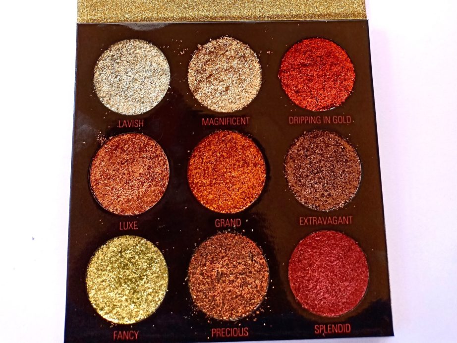 Makeup Revolution Pressed Glitter Palette Midas Touch Review, Swatches focus